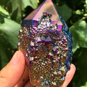 Aura blue Quartz Crystal Cluster/Angel Aura Quartz Crystal Cluster/Cluster Titanium Crystal Healing Crystal/Reiki/Meditation/Energy