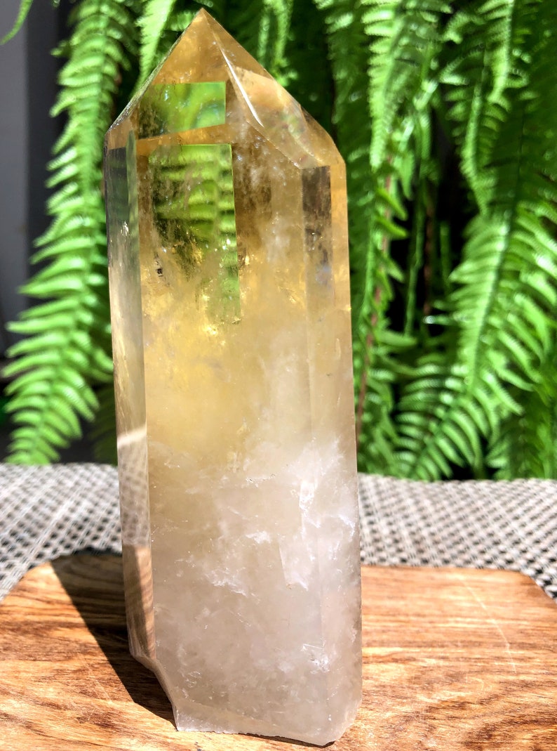Natural Large transparent headed Yellow citrine crystal quartz pointcitrine towerspecial gifthealing crystalFeng Shui energy stone