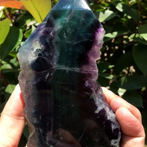 high quality Rainbow Fluorite Crystal Tower Point/Fluorite Tower/Banded Fluorite/Crystal Wand/Obelisk/Fluorite Generato/Healing Crystal
