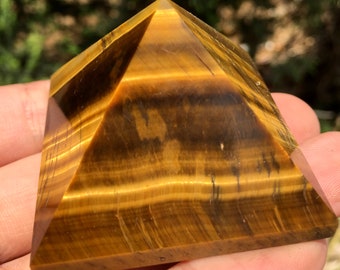 Tiger Eye Pyramid Brown Gemstones Small Stone Pyramid Chakra Healing Reiki Gifts 
