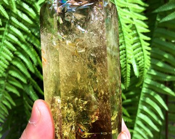 天然の大きな透明なヘッドの黄色のシトリンクリスタルクォーツポイント