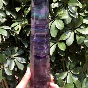 high quality Rainbow Fluorite Crystal Tower Point/Fluorite Tower/Banded Fluorite/Crystal Wand/Obelisk/Fluorite Generato/Healing Crystal