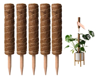 Monstera Plant Support | Moss Pole for Plant Support | Stackable Extendable Monstera Pole for Climbing Plants | Plant Stakes