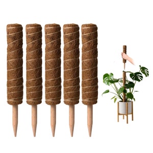 Monstera Plant Support | Moss Pole for Plant Support | Stackable Extendable Monstera Pole for Climbing Plants | Plant Stakes