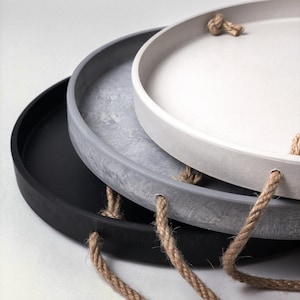 10" Hanging Plant Tray •  Plant Tray •  Indoor Hanging Tray •  Hanging Planter Tray •  Imitation Concrete Tray • Hanging Water Drip Tray