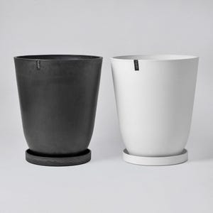 19&quot; Tapered Planters | Imitation Concrete Planter Pot | Large Minimalistic Modern Indoor/Outdoor Planter | Tall Planters Black, White