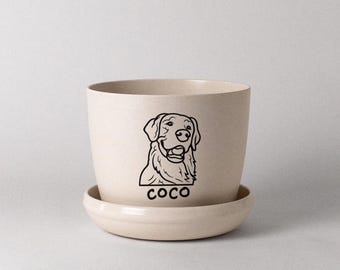 Personalized Cat Name Plant Pot | Custom Cat Planter | Cat Illustration Planter | Bamboo Fibre Planter | Mini Planter Pot | Cat Lover Gift