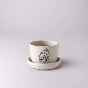 Jardinière personnalisée pour chien | Pot de fleurs personnalisé avec nom de chien | Jardinière commémorative pour chien | Cache-pot avec trou de drainage et bouchon | Cadeau pour amoureux des chiens