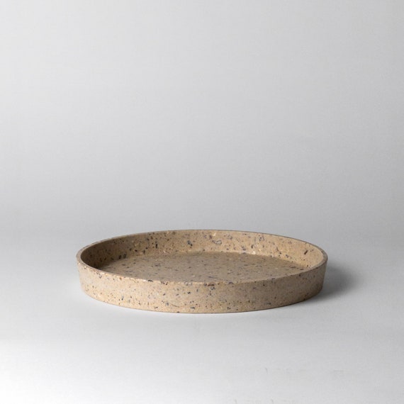 Coffee Table Tray | Large Round Imitation Concrete Tray | Table Tray | Decorative Tray | Perfume Tray | Bathroom Tray | Planter Pot Tray