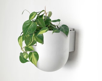 5.5" Wall Mounted Planter Pot | Mid-Century Wall Planter | Minimalist Indoor Wall Planter | Hanging Planter Pots | Upcycled Wall Planter Pot