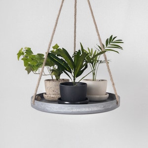 10 Hanging Decor Tray, Plant Tray, Indoor Hanging Tray, Wall Hanging Large Planter Tray, Imitation Concrete Ceramic image 7