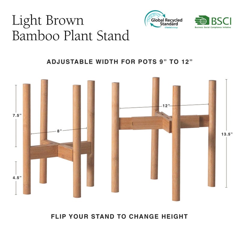 Adjustable Bamboo Plant Stand