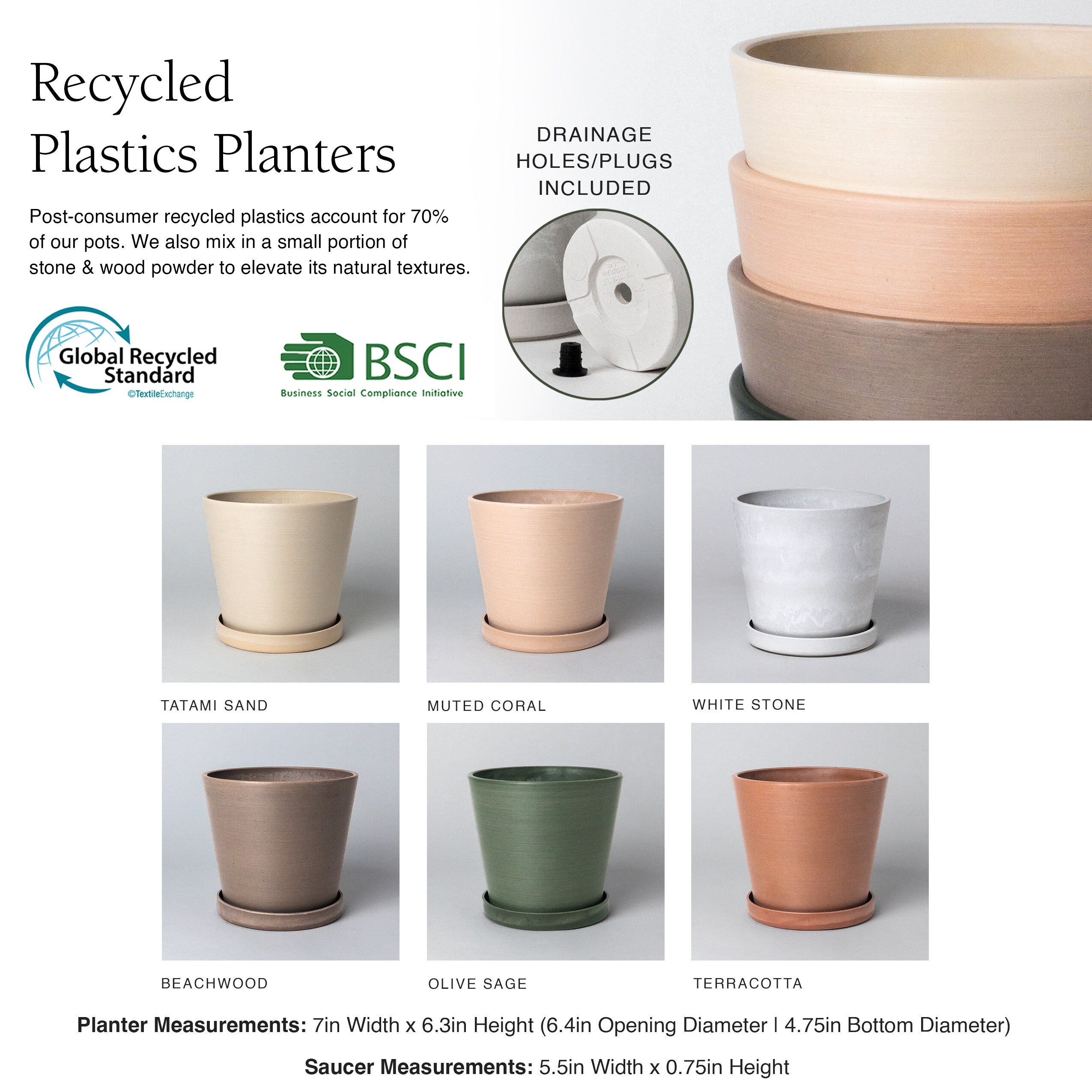 Plant pots sale with drainage holes
