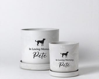 Personalized Dog Name Plant Pot | Dog Memorial Planter | Custom Dog Planter | Plant Pot with Drainage Hole & Plug | Dog Lover Gift