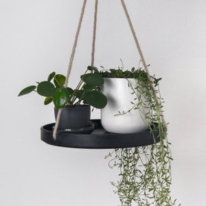 10 Hanging Decor Tray, Plant Tray, Indoor Hanging Tray, Wall Hanging Large Planter Tray, Imitation Concrete Ceramic image 9