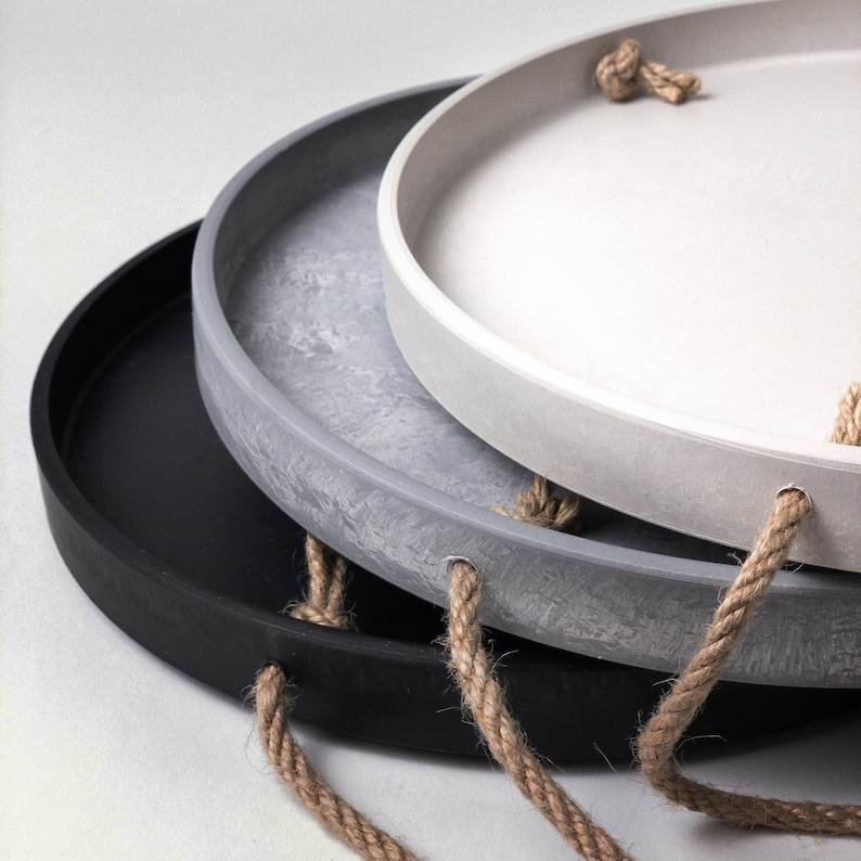 10" Hanging Plant Tray • Plant Tray • Indoor Hanging Tray • Hanging Planter Tray • Imitation Concrete Tray • Hanging Water Drip Tray