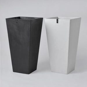 16&quot; Angled Planter Pot | Imitation Concrete Planter Pot | Large Minimalistic Modern Indoor/Outdoor Planter | Tall Planters Black, White