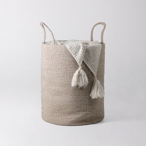 Woven Rope Baskets Rope Cotton Basket Large Nursery Storage Basket Laundry Linen Basket Large Blanket Basket Plant Basket image 4