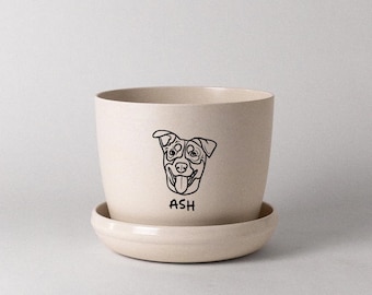 Personalized Dog Name Plant Pot | Dog Memorial Planter | Custom Dog Planter | Plant Pot with Drainage Hole & Plug | Dog Lover Gift