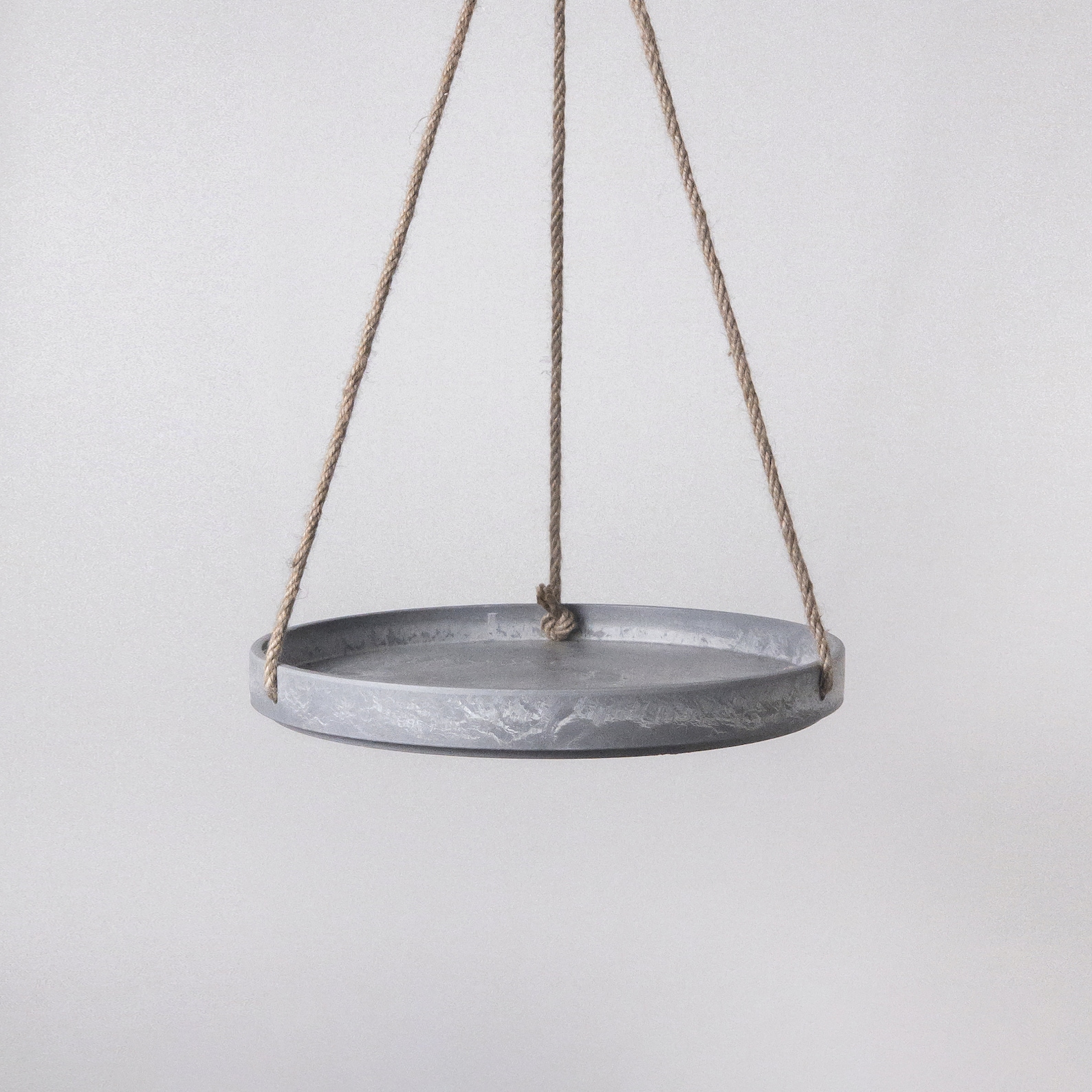 10" Indoor Hanging Plant Tray | Water Drip Tray, Imitation Concrete - Gray Stone, Pack of 1