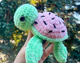 Crochet Plushie Watermelon Turtle | Amigurumi | Sea Turtle