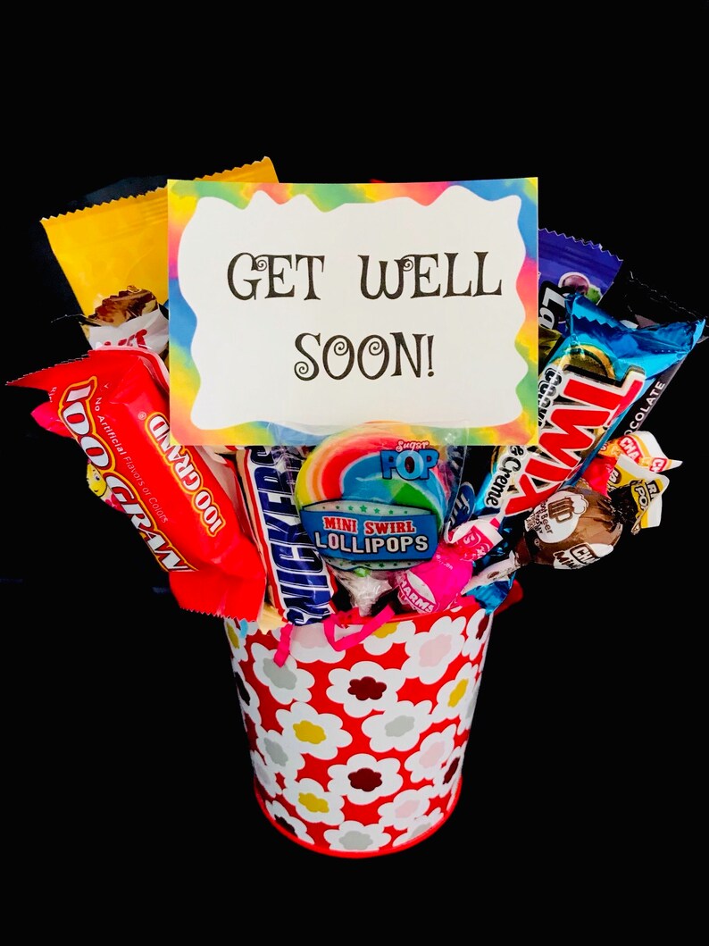 Get Well Soon Gift Candy Arrangement Bouquet Gift Basket Etsy