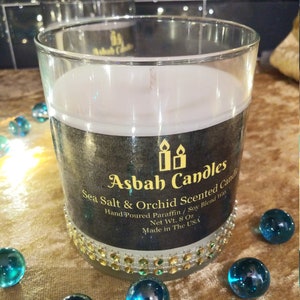 Sea Salt & Orchid Candle / 30+ Hours burning time / Hand Poured in Atlanta / 8 Oz.