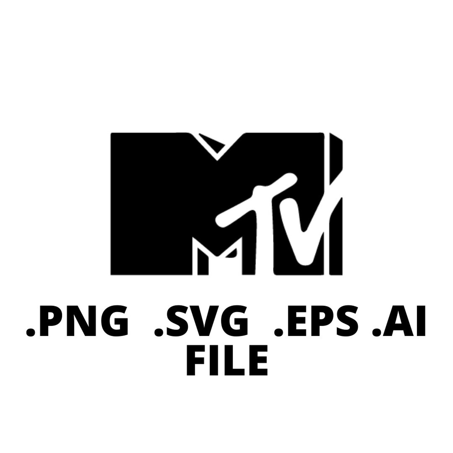Mtv Logo SVG EPS Ai PNG 80s Clipart Music tv Etsy