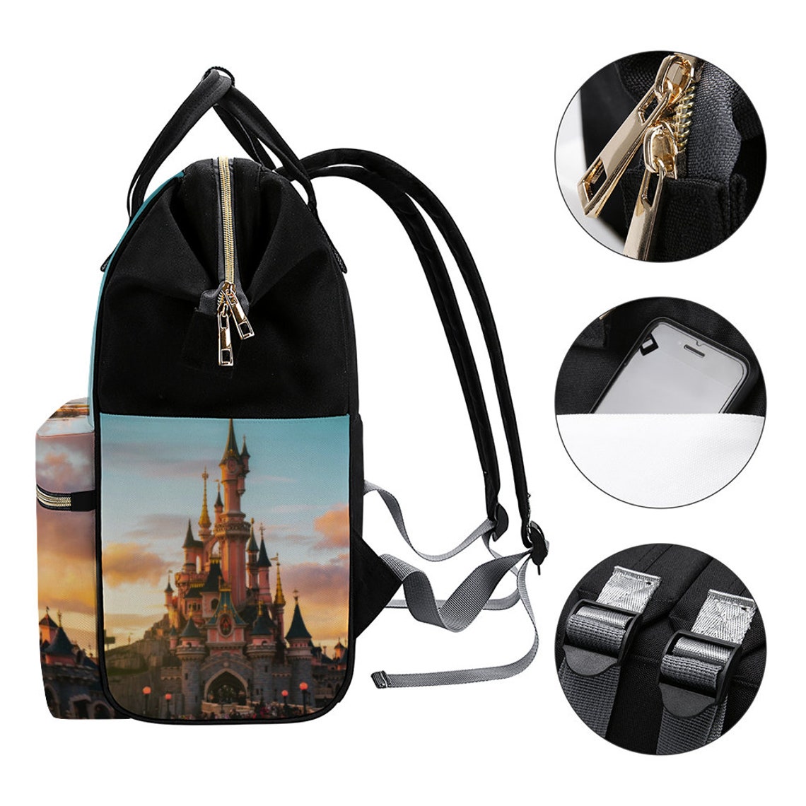 Park Bag Sleeping Beauty Castle Disneyland Paris Disney World Etsy