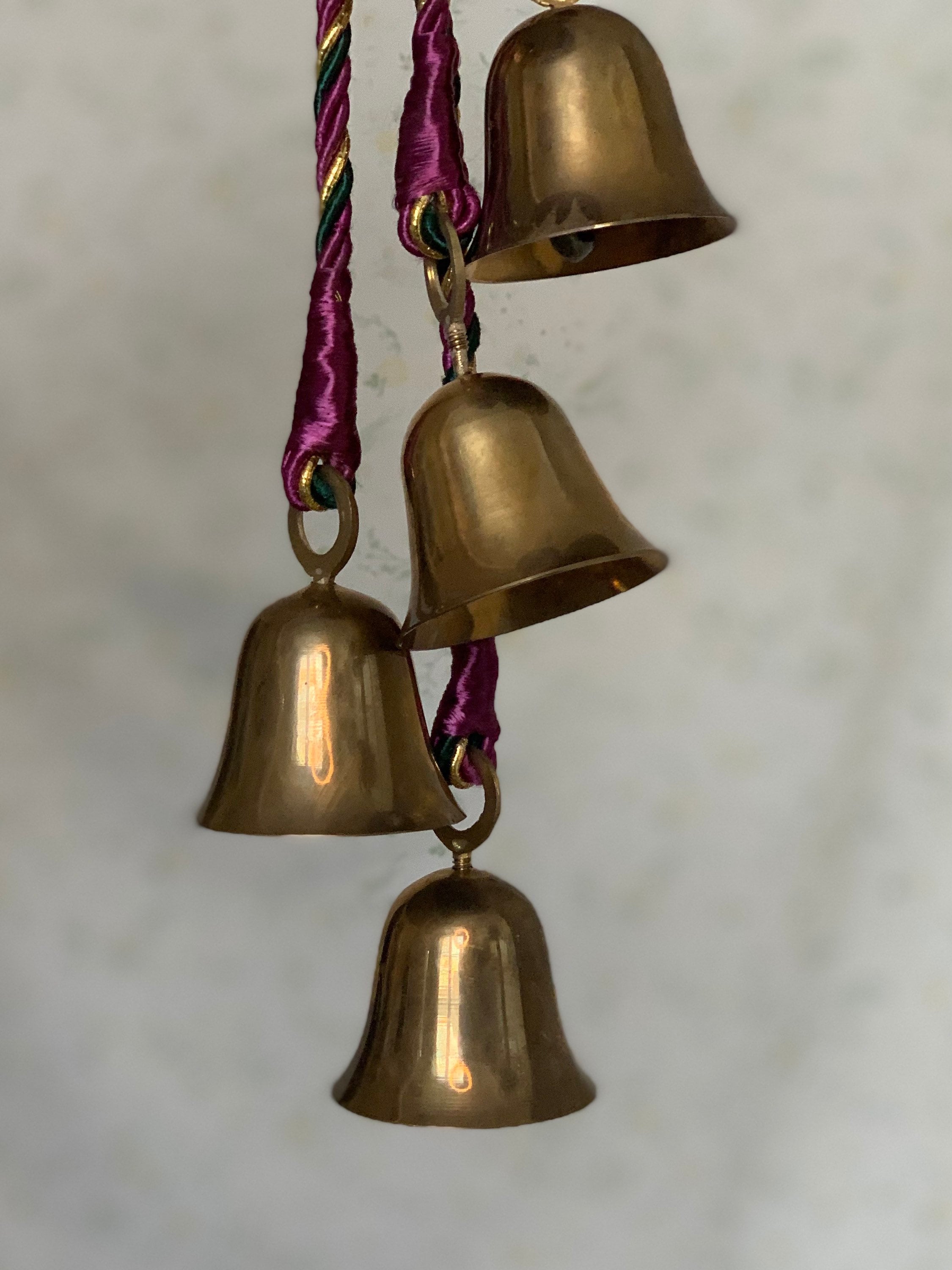 Vintage Brass Bell Set Hanging Brass Bells Vintage Door Etsy