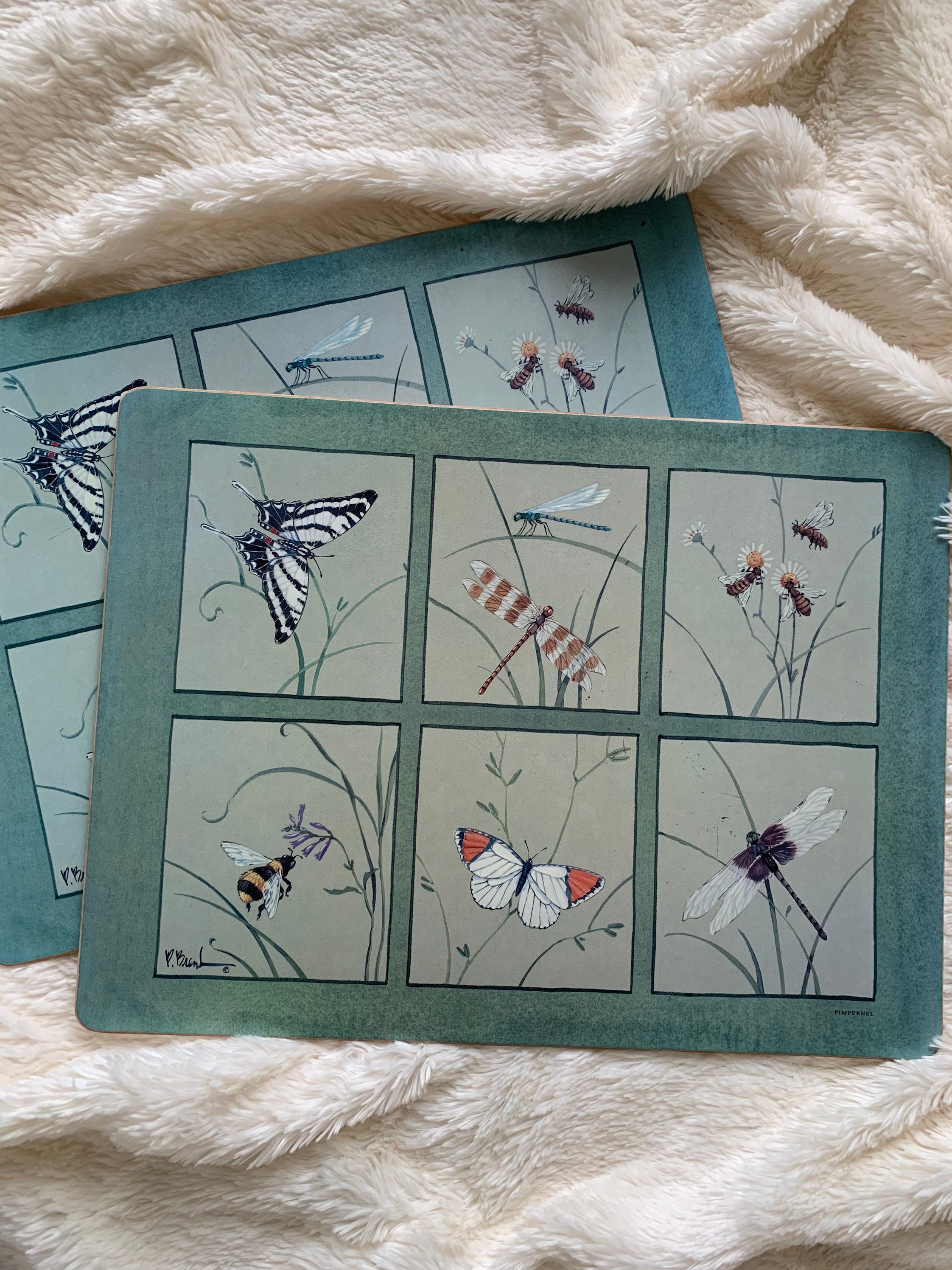 Set of 2 Vintage Pimpernel Placemats Butterfly Placemat Set Etsy