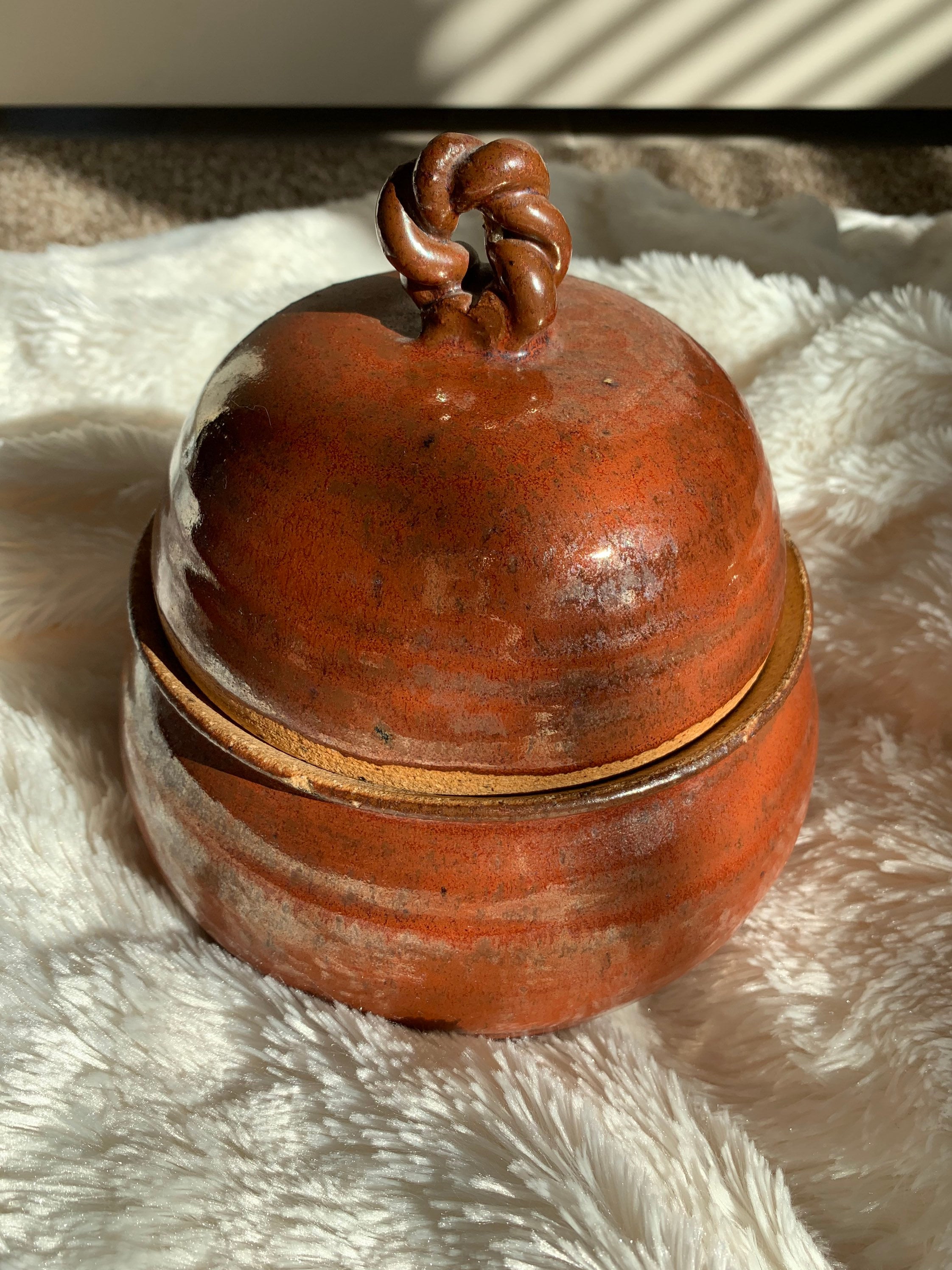 Vintage Handmade Ceramic Bowl with Lid Large Vintage Pottery Etsy