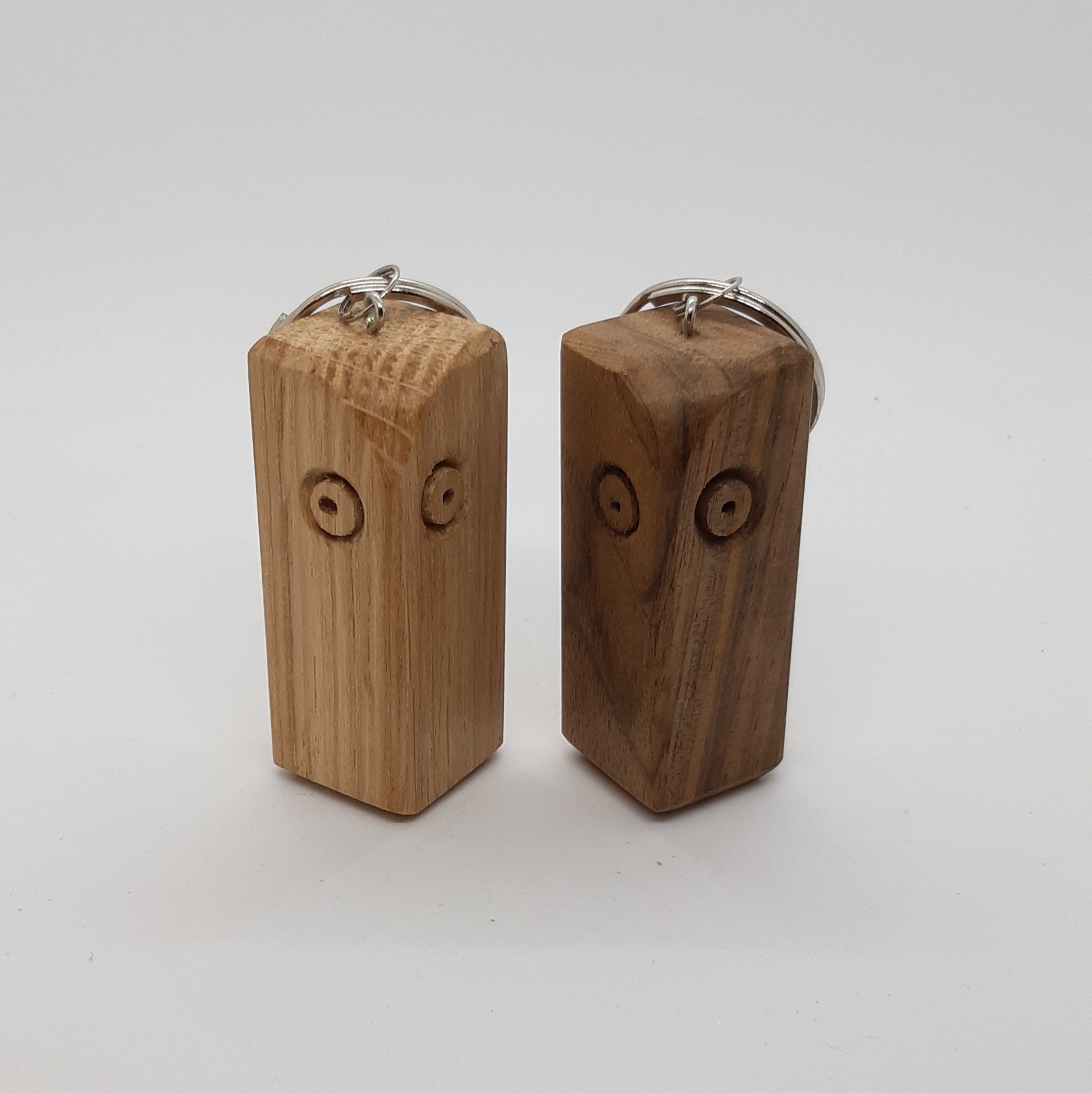Wooden owl keyring