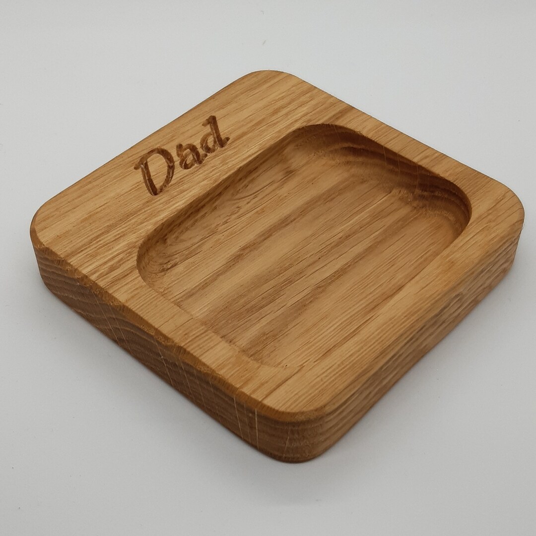 Oak Dad / Daddy / Personalised Coin / Keys Dish Fathers Day Etsy