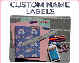 Personalized School Supply Labels • Water Resistant Labels • Custom Name Labels • Name Stickers