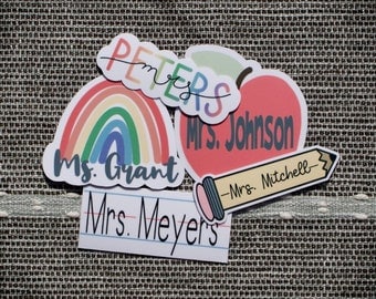 Teacher Appreciation Week Gift • Personalized Teacher Name Magnets  • Water Resistant Magnets • Magnet Pack • Vinyl Magnet