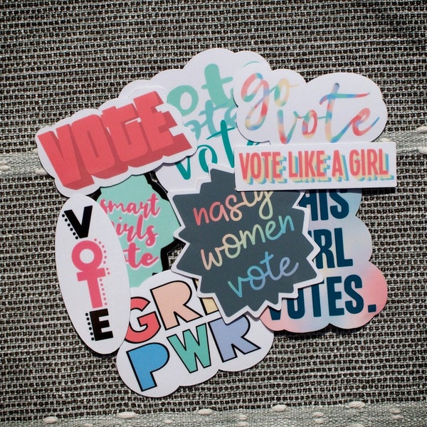 Voting Stickers • Women's Rights Stickers• Water Resistant Stickers • Vinyl Stickers • Magnets
