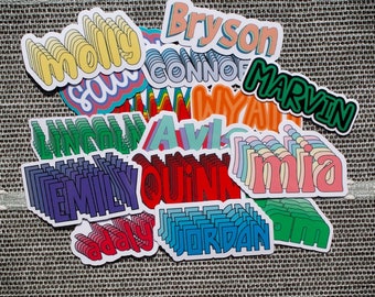 Custom Name Stickers • Teacher Appreciation Week Gift • Water Resistant • Personalized • Colorful • Name Labels