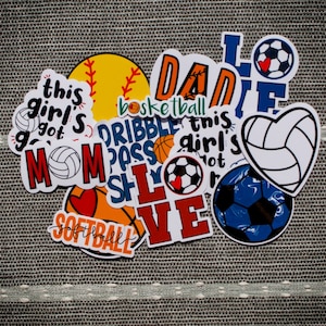 Sports Stickers  • Waterproof Stickers • Sticker Pack • Vinyl Sticker • Gifts for Athletes •  Soccer • Basketball • Volleyball • Magnets