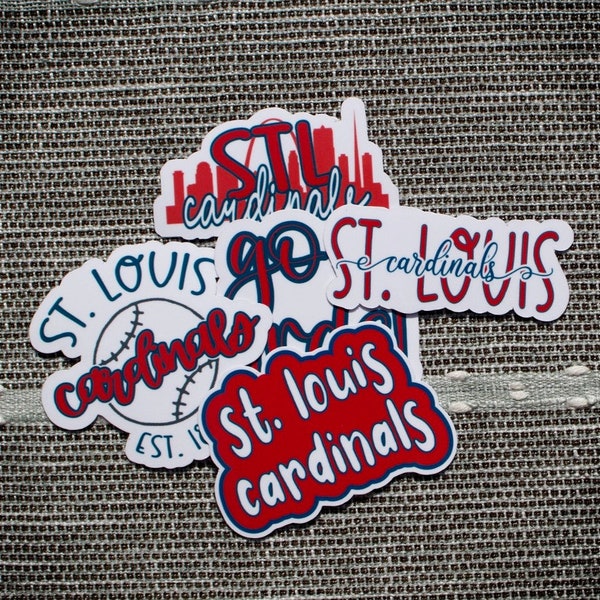 St. Louis Cardinals Stickers• Baseball Stickers • Sports • Water Resistant Stickers • Sticker Pack • Vinyl Sticker • Gifts for Him • Magnets