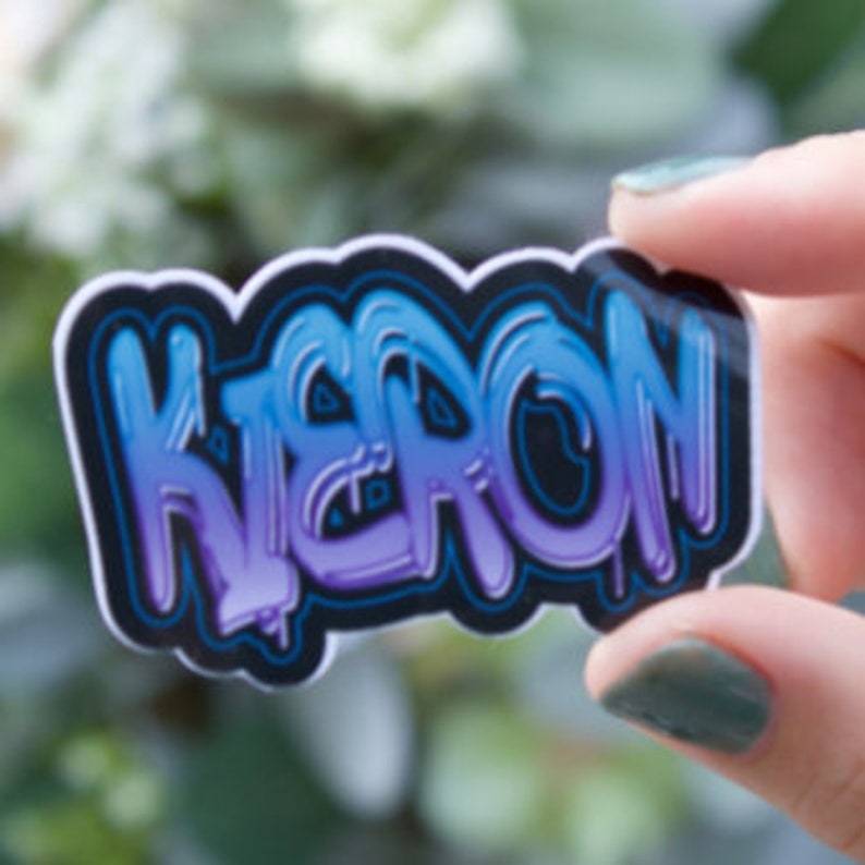 Graffiti Name Stickers Teacher Appreciation Week Custom Name Stickers Water Resistant Personalized Magnets Locker Decorations image 5