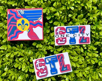 St. Louis One City Stickers • Water Resistant Stickers • Sticker Pack • Vinyl Sticker • Magnets