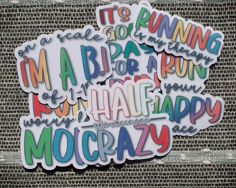 Running Stickers  • Water Resistant Stickers • Sticker Pack • Vinyl Sticker • Gifts for Runners • Magnets
