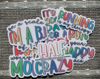 Half Marathon Running Sticker Pack • Water Resistant Stickers • Sticker Pack • Vinyl Sticker • Gifts for Runners • Magnets