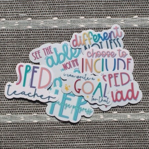 Special Education Teacher Stickers  • Teacher Appreciation Gift • Water Resistant Stickers • Sticker Pack • Vinyl Sticker • Magnets