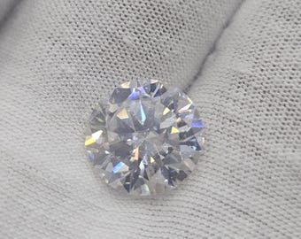 13mm Round Cut White Moissanite Gemstone: GRA Certified Loose Stone For Jewelry Making