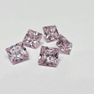 5mm Pink Princess Cut Moissanite: VVS Clarity Loose Gemstone