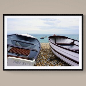 SELSEY - Fine Art Giclée Print, Sussex Coastal Photography, British Seaside Wall Art, UK Selsey Beach Boats Print