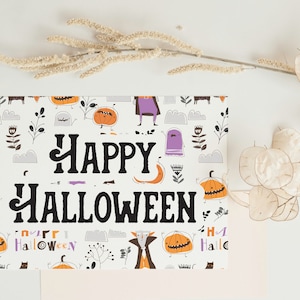 Happy Halloween Printable Card - Halloween for Kids - Halloween Kids Party - Halloween Card