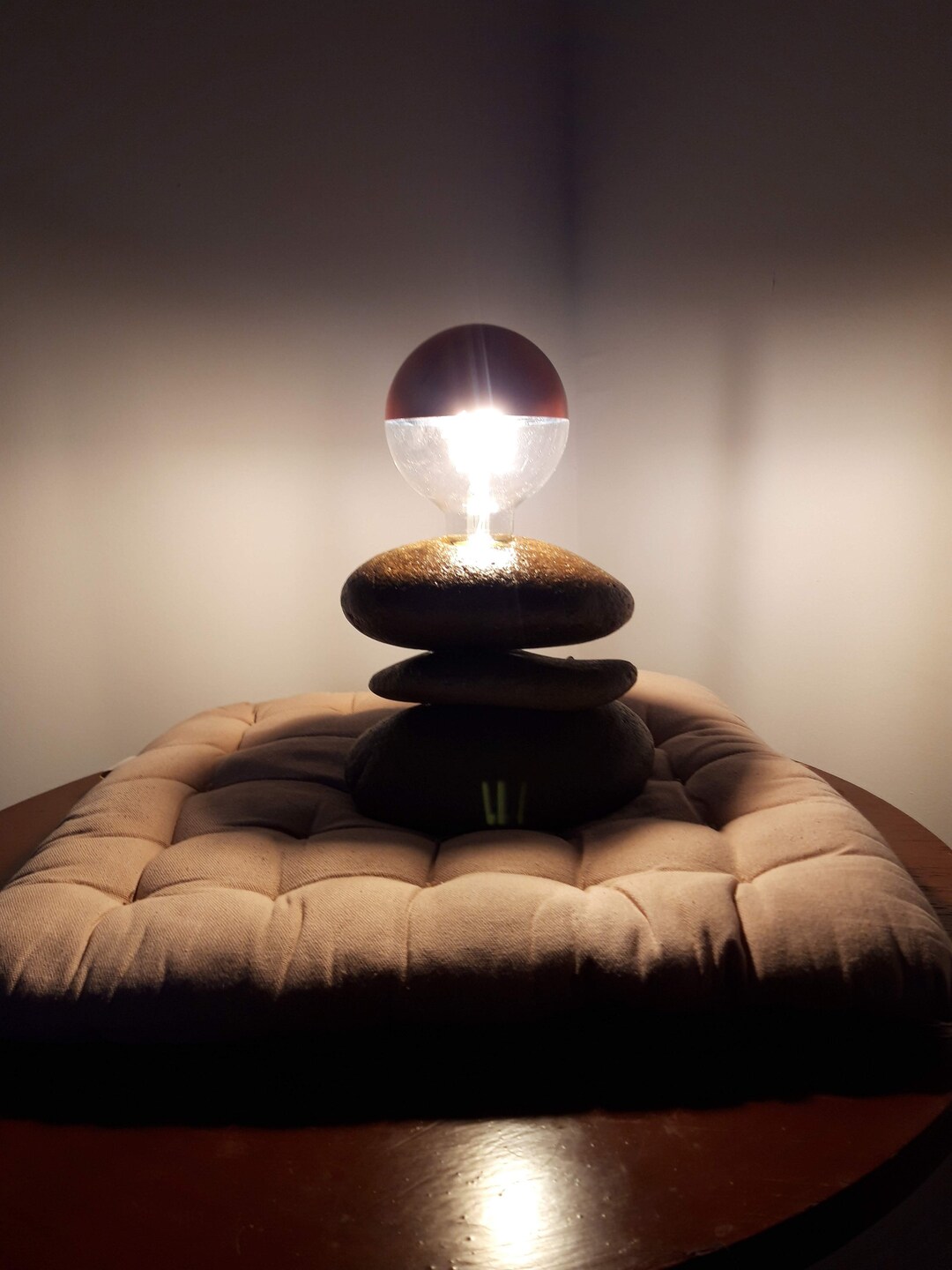 Stone Lamp Made of Pebble - Etsy